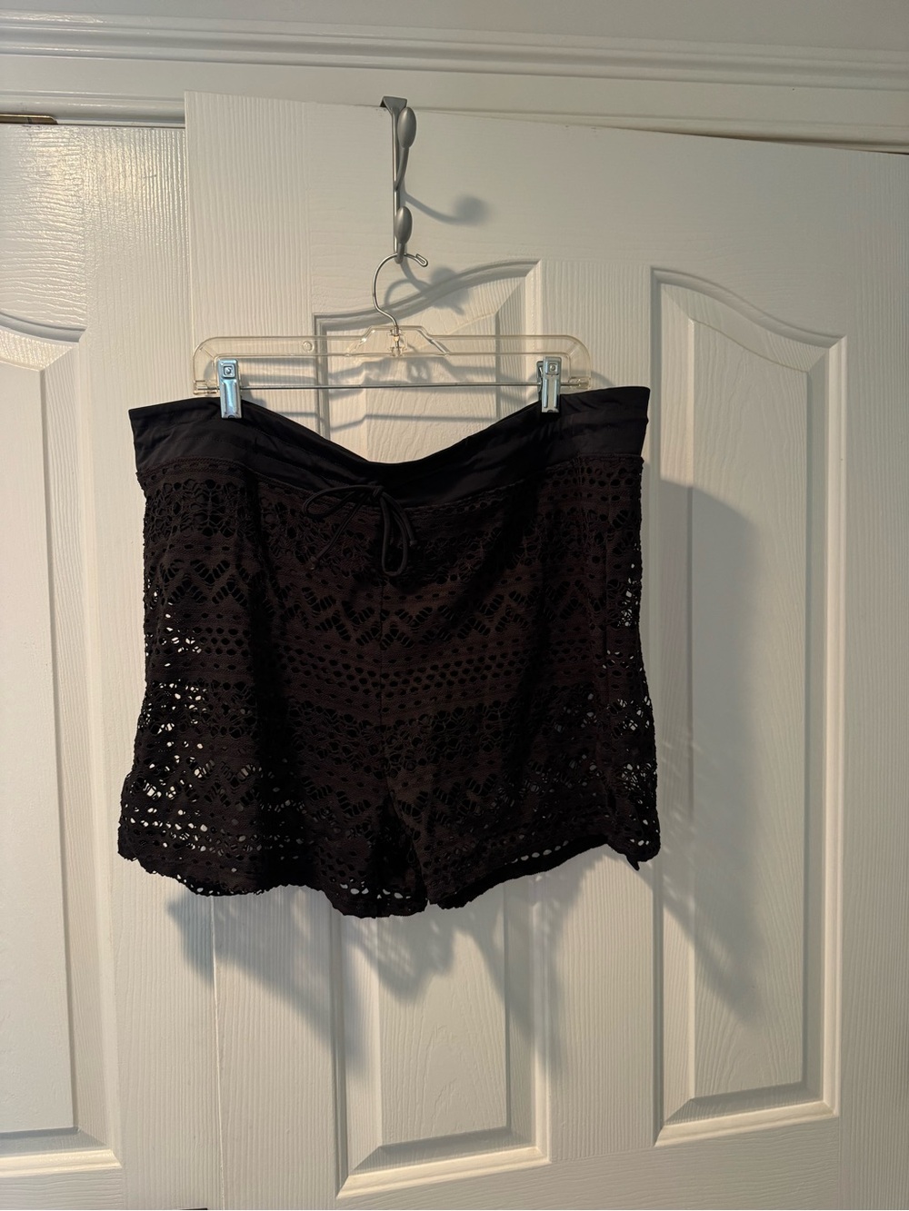 Black Crochet Swim Shorts